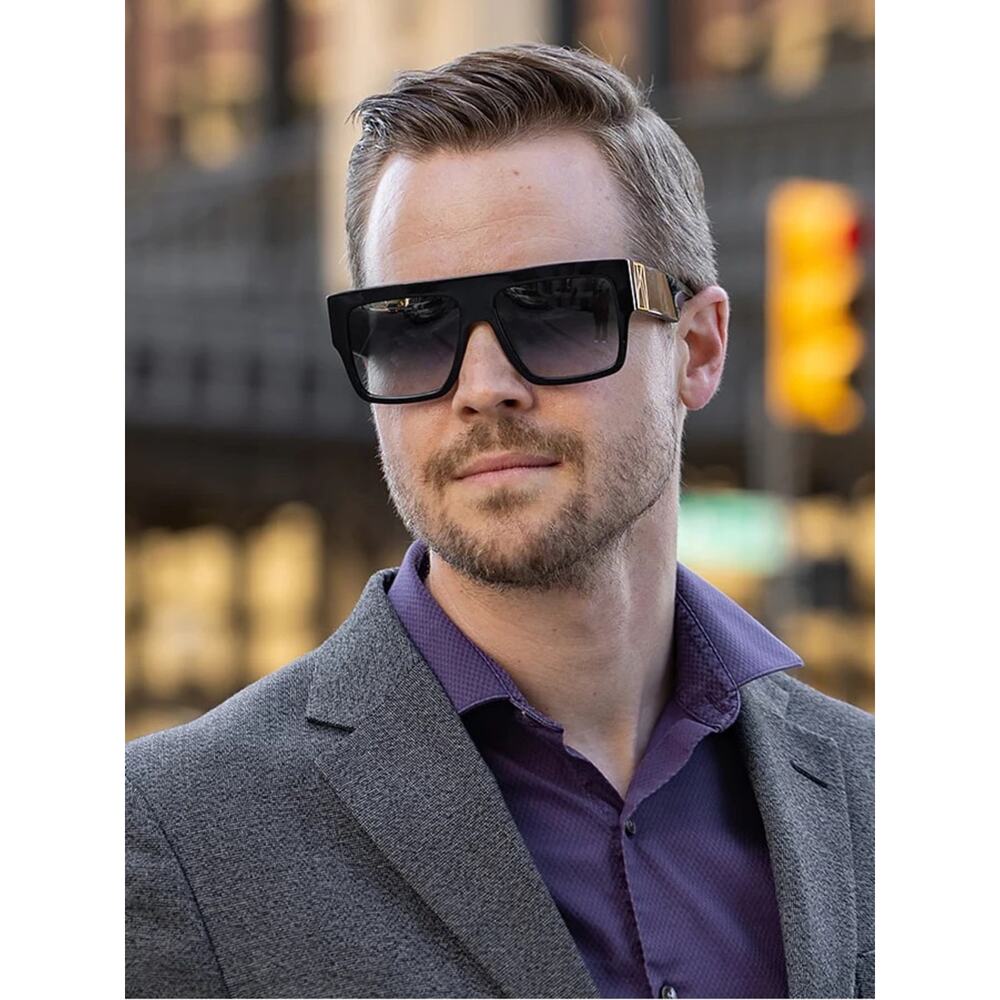 New Anna Karin Karlsson Mr 3Am Stories Grey White Gold Square Unisex Sunglasses - Picture 4 of 6